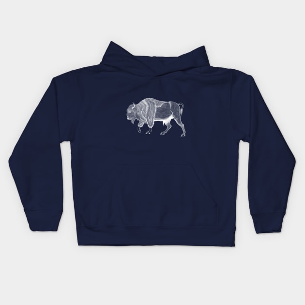 Ghost Buffalo Kids Hoodie by Earthy Fauna & Flora